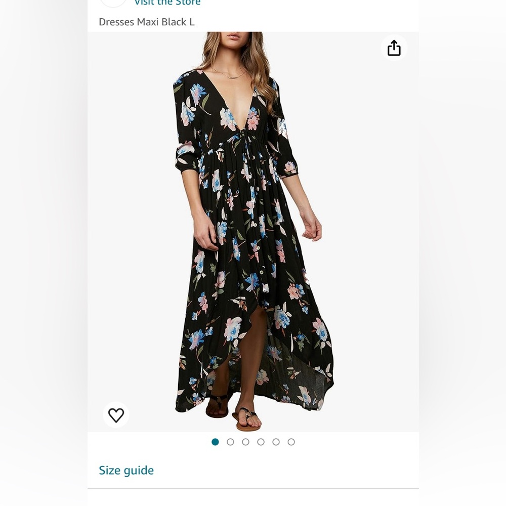 O’Neill high low floral maxi dress size Large
